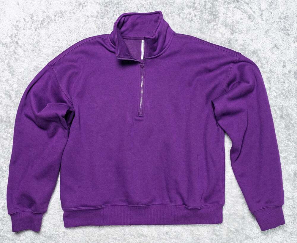 Fabletics Plum Purple Cozy Fleece Half Zip Mock Neck Sweatshirt Womens Size XL